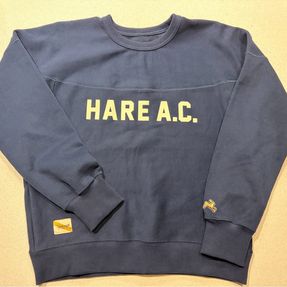 Tracksmith Hare AC Navy Crewneck Sweatshirt